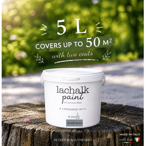 06 DEEP BLACK 5 lt LaChalk the evolution of <b>chalk</b> paint Where <b>chalk</b> meets resin: Hybrid <b>Chalk</b> Resin Paint made in Italy - Product Image 2