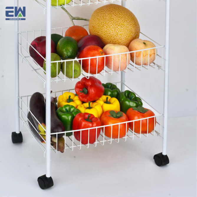 EW ménage organisateurs 3 Niveaux Rack Fruits Légumes Étagère De Rangement robuste cadre Desserte CHARIOT de Cuisine