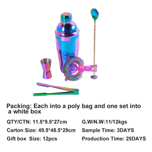 Accessoires de bar personnalisés, fournitures professionnelles pour <span class=keywords><strong>barman</strong></span>, mini kit de <span class=keywords><strong>barman</strong></span> en acier inoxydable, <span class=keywords><strong>shaker</strong></span> Boston - Product Image 4