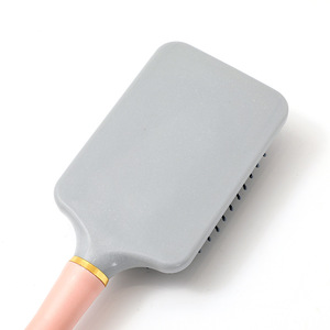 Peigne carré rose avec anneau central doré, grand peigne de massage pour cheveux, pour volumiser, lisser et démêler, usage domestique - Product Image 3