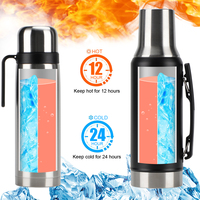 Thermos d'extérieur portable en acier inoxydable 304 de grande capacité, design classique, bouilloire de voyage sous vide pour le stockage de boissons chaudes