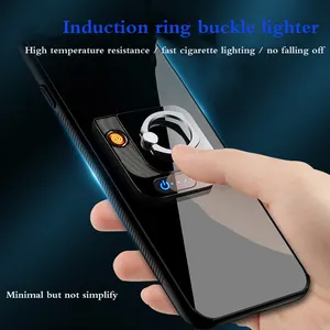 DEBANG USB Lighter Multifunctional Customizable Logo Mobile Phone Ring Holder Rechargeable Electric USB Lighter