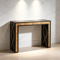 Table d'entrée de luxe en bois massif, style designer moderne, table d'appoint pour canapé, table décorative pour hall d'entrée de villa/maison de luxe