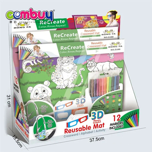 <span class=keywords><strong>Livre</strong></span> de coloriage et de dessin <span class=keywords><strong>3D</strong></span> réutilisable pour enfants - Product Image 5