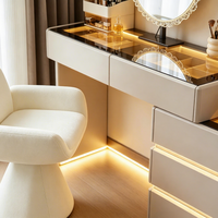 Nouvelle table de toilette extensible de style luxueux italienne pour le pied du lit