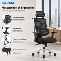 Chaise de bureau ergonomique en maille intégrale pour le personnel, avec accoudoirs 3D, hauteur réglable, siège en mousse haute densité, pivotante pour le bureau