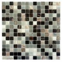 Tuiles de mosaïque en verre décoratives pour piscine, forme carrée, surface brillante, à prix bas