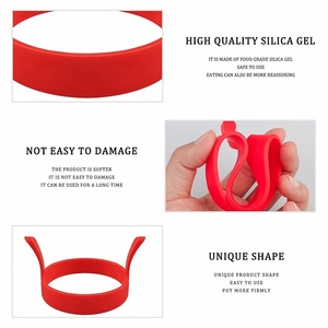 Anillo de silicona alimentaria resistente al calor y antiadherente redondo con doble oído para freír huevos, molde para moldear - Product Image 3