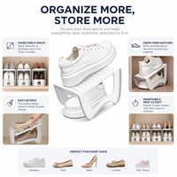 Organisateur de chaussures gain de place, empileur de chaussures double couche en plastique pour placard, chambre, entrée, rangement domestique, usage en gros