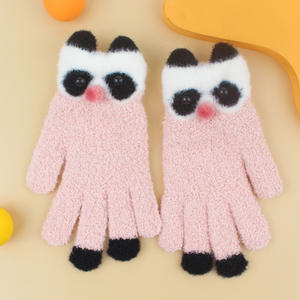 2025 New Slouch <strong>Glove</strong> Adult Ladies Cute Cartoon Animal Lesser <strong>Panda</strong> Raccoon Plush Fluffy Knitting Green Pink Blue Mittens <strong>Gloves</strong> - Product Image 3