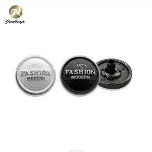Customize embossed logo design metal snap buton zinc alloy round black white Snap Button