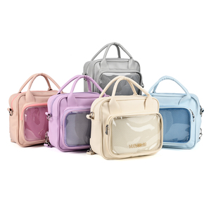 Bolso de Mano de Moda para <span class=keywords><strong>Mujer</strong></span>, Tipo Ita, de Cuero PU Premium, con Ventana Transparente de Malla - Product Image 1