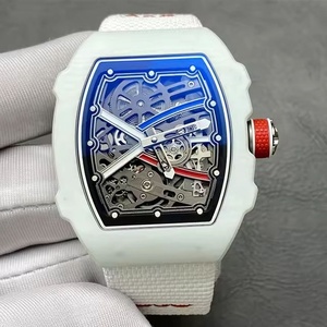 OEM ODM Fashion Skeleton Mechanical <b>Watch</b> Carbon Fiber <b>Case</b> Nylon Strap Waterproof Luxury Sport Tonneau Men's Wristwatch - Product Image 2