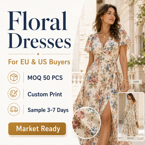 Premium Floral Print Viscose Women's <strong>Dresses</strong> High-End Custom Summer <strong>Boho</strong> Casual Maxi <strong>Dress</strong> OEM ODM Manufacturer - Product Image 1