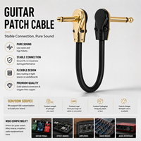 Câble de raccordement pour guitare OEM ODM 6,35 mm (1/4 pouce) à angle droit, plaqué or, pour pédalier d'effets