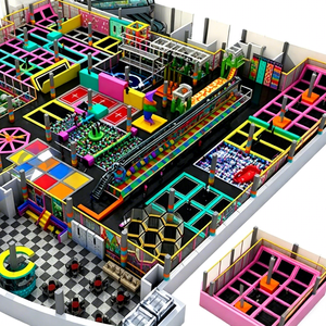 Parque <span class=keywords><strong>de</strong></span> Juegos Infantil Modular con Trampolín y Pista Ninja Warrior, Diseño <span class=keywords><strong>de</strong></span> Estructura Modular, Parque <span class=keywords><strong>de</strong></span> Diversiones Interior con Equipamiento <span class=keywords><strong>de</strong></span> Juego Suave - Product Image 4