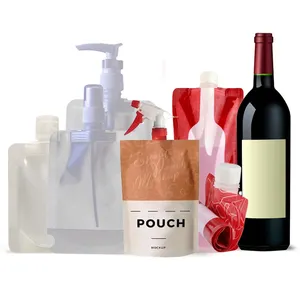 Bolsa de recambio de líquido moldeadora personalizada, bolsa de recambio de líquido exprimible, con estampado mate, bolsas con boquilla para bebida de zumo