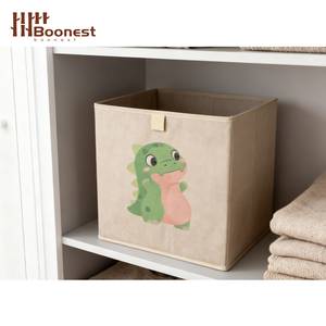 Cubos de Almacenamiento de Tela con Estampado de Dinosaurios Personalizados, Contenedores Plegables para Juguetes para Niños, para Estantes <span class=keywords><strong>Kallax</strong></span> de Guardería, OEM ODM Disponible - Product Image 2