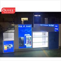 Kiosque de réparation de téléphones portables et de vente au détail de téléphonie mobile 3D, certifié BV, de haute qualité, au design populaire et personnalisable pour centre commercial