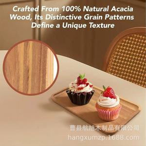 Hangxu Wooden Rectangle Tray For Coffee Dessert Serving <b>Home</b> Office Use - Product Image 5