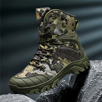 Bottes tactiques imperméables pour hommes, haute tige, grande taille, pour la randonnée en plein air, la chasse, le désert, camouflage noir, sable