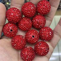 Perles fantaisie de haute qualité en forme de boule disco, perles en argile polymère de 20 mm, perles en strass de 20 mm pour la fabrication de stylos et de bijoux en gros