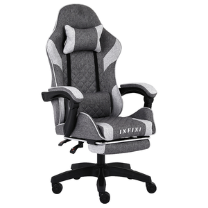 Chaise de jeu multifonctionnelle en tissu de haute qualité, entièrement personnalisable, <span class=keywords><strong>meilleur</strong></span> <span class=keywords><strong>fauteuil</strong></span> d'ordinateur OEM, confort moderne, gris clair - Product Image 2