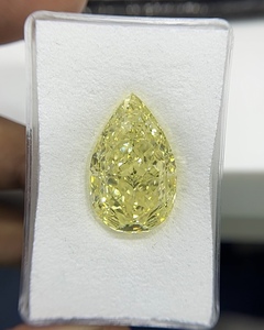 VS1กะรัตมีความคมชัดจากอินเดียได้รับการรับรองจาก Gia ลูกแพร์ดัดแปลงสีเหลืองสดใสตัดจากธรรมชาติ - Product Image 1