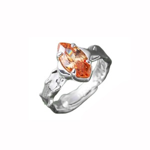 Bague en argent pur S925 avec zircon émeraude, design féminin de niche, texture irrégulière, incrustée d'acier inoxydable, bague Fanta - Product Image 5