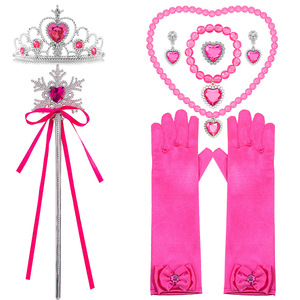 Navidad Infantil Mari.o. Vestido <span class=keywords><strong>de</strong></span> novia estilo princesa melocotón rosa, vestidos <span class=keywords><strong>de</strong></span> tutú con peluca, diademas para niños, collar <span class=keywords><strong>de</strong></span> corona - Product Image 6