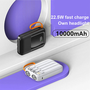 Sạc Di Động Ngân Hàng Điện Với 4 Được Xây Dựng Trong Cáp 10000MAh Nhanh Chóng Sạc Bền Điện Thoại Sạc Với LED Hiển Thị Đèn Pin Kép - Product Image 3