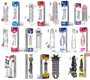 Manchon de verrouillage du sperme du pénis masculin en gros manchon de retard du point G épaissi bloquant le manchon de dent de loup en cristal vibrant jouet sexuel - Product Image 1