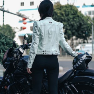 <span class=keywords><strong>Giacca</strong></span> in Pelle da Donna Duhan, Stile Casual Slim Fit, Streetwear, Tinta Unita, Nero, per <span class=keywords><strong>Moto</strong></span> - Product Image 6