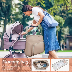 Bolsa de Pañales de Cuero Impermeable para Viajes, Estilo Moderno para Mamá y Papá, Mochila para Pañales, Personalizable con Logotipo de Fábrica - Product Image 5