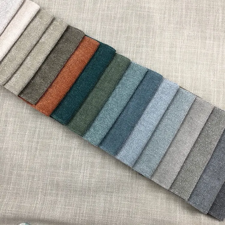 Tela de chenilla lisa de microfibra de poliéster con proceso de seda brillante lijado para tapicería de sofá y hogar