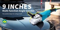 Meuleuse d'angle électrique 2200W 9 pouces 230mm de qualité industrielle et DIY avec moteur à balais et interrupteur à glissière pour la découpe