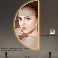 Miroir de salle de bain mural moderne de luxe sur mesure, pleine longueur, demi-lune, rétroéclairé par LED, à intensité variable, anti-buée, pour projets hôteliers