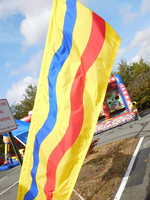 Drapeaux en polyester imprimés sur mesure pour les mariages, les événements en plein air et les activités promotionnelles