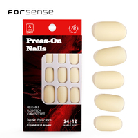Facile hiver unique mat presse sur les ongles conseils uni solide marron couleurs faux ongles conceptions simples court ovale dames ongle artificiel