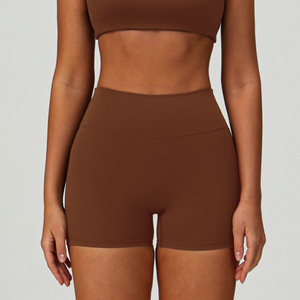 Shorts Deportivos Elásticos de Cintura Alta con Control de Abdomen y Logotipo Personalizado, Elásticos en Cuatro Direcciones, Sólidos, para Gimnasio, Yoga, Correr, para Mujer - Product Image 4