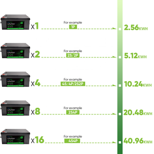 แบตเตอรี่ลิเธียมแบบชาร์จได้ 24v 100ah 25.6v 48v 12v 100ah 200ah แบตเตอรี่เก็บพลังงานแสงอาทิตย์ แบตเตอรี่ลิเธียมไอออน - Product Image 6