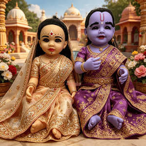 Hinduism Lord Radha Krishna Vinyl <strong>Doll</strong> Fine Craft <strong>Indian</strong> Culture Collectible Ornament <strong>Doll</strong> - Product Image 1
