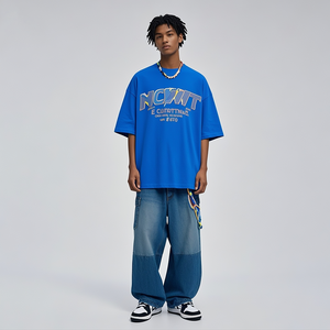 Venta al por mayor de camisetas de los hombres con logotipo personalizado Plastisol y camiseta de impresión Flock cuello redondo de manga corta 100% algodón camiseta lisa Unisex - Product Image 2