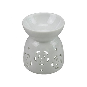 Brûleurs d'aromathérapie en céramique blanche ajourée personnalisables pour huiles essentielles et cires fondues, pour la décoration de la maison et le SPA - <span class=keywords><strong>Fournisseur</strong></span> en gros - Product Image 2