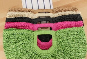 Bolso tejido hecho <span class=keywords><strong>a</strong></span> <span class=keywords><strong>mano</strong></span> al por mayor bolso <span class=keywords><strong>de</strong></span> <span class=keywords><strong>mano</strong></span> sencillo informal <span class=keywords><strong>de</strong></span> paja <span class=keywords><strong>de</strong></span> <span class=keywords><strong>papel</strong></span> <span class=keywords><strong>de</strong></span> luna <span class=keywords><strong>de</strong></span> estilo bohemio retro francés <span class=keywords><strong>de</strong></span> color sólido para mujer - Product Image 2