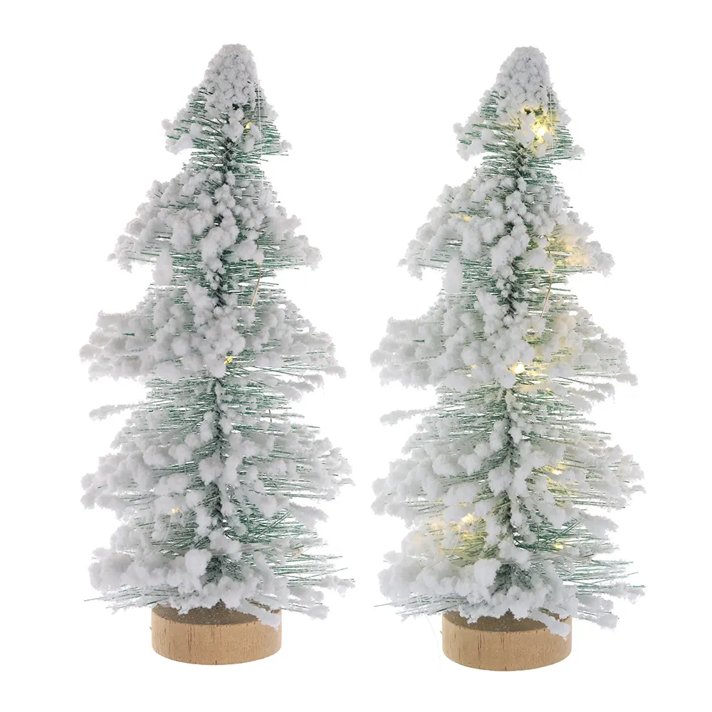Mini árbol de Navidad de PE, decoración interior para el hogar, con flocado artificial, gran oferta, venta al por mayor