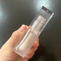 Tube de gloss à lèvres carré rond ISMAN Luxury 8ml, transparent givré, à parois épaisses, avec grand applicateur, logo personnalisé