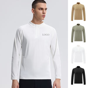 Top de deportes al aire libre para hombres, cuello de aterrizaje, manga larga, media cremallera, <span class=keywords><strong>ropa</strong></span> para correr de secado rápido para otoño para viajes urbanos - Product Image 3