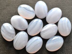 Agate bleue naturelle, cabochon ovale 4x6mm, lot de 5 pièces, pierre précieuse pour la fabrication de bijoux, fournisseur en gros, Inde - Product Image 6
