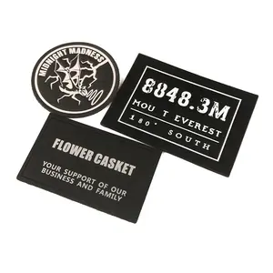 Высококачественные черные этикетки из натуральной кожи для джинсовых нашивок с напечатанным именем логотипа на заказ